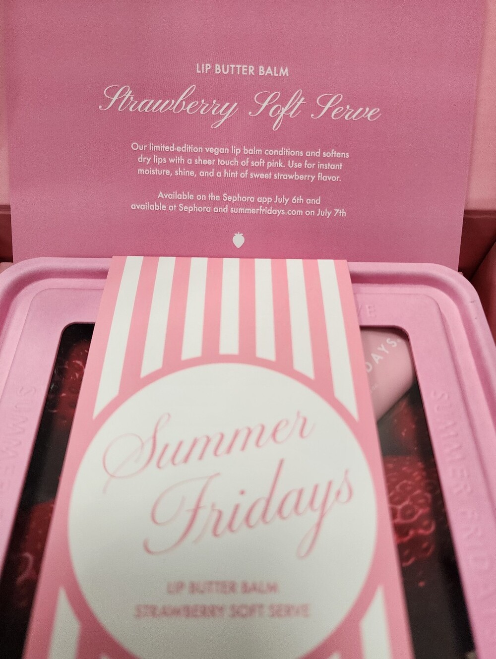 Unreleased PR - Summer Fridays Lip Butter Balm - Strawberry Soft Serve